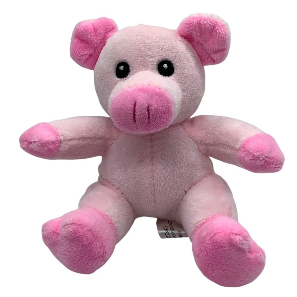 Steven Smith Pink Plush Pig Stuffed Animal Toy 5” Soft Cuddly Cute Hand Held